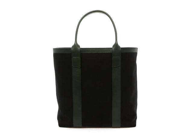 Tall Tote - Black Canvas / Green Trim - 18 oz Canvas'