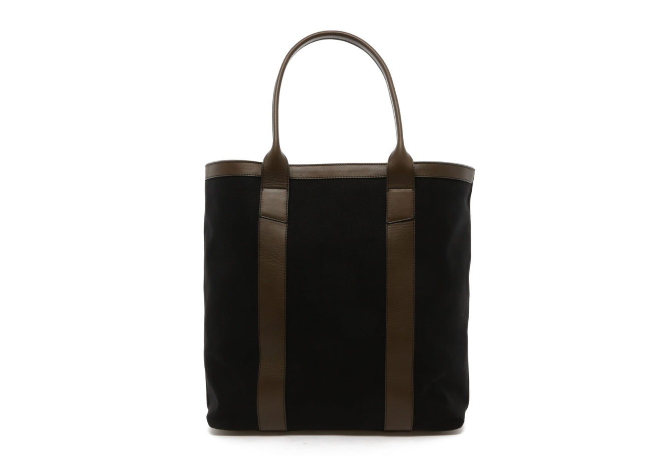 Tall Tote - Black Canvas / Olive Trim -18 oz Canvas