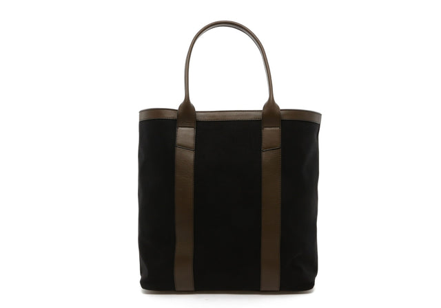 Tall Tote - Black Canvas / Olive Trim -18 oz Canvas