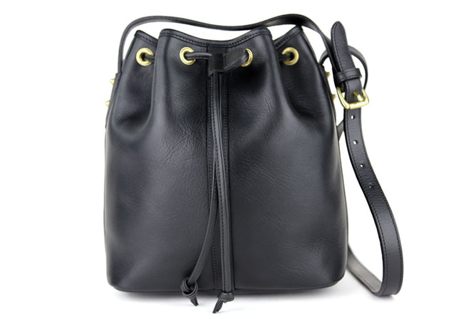 Bucket Bag - Canvas - Black - Black Tumbled Trim