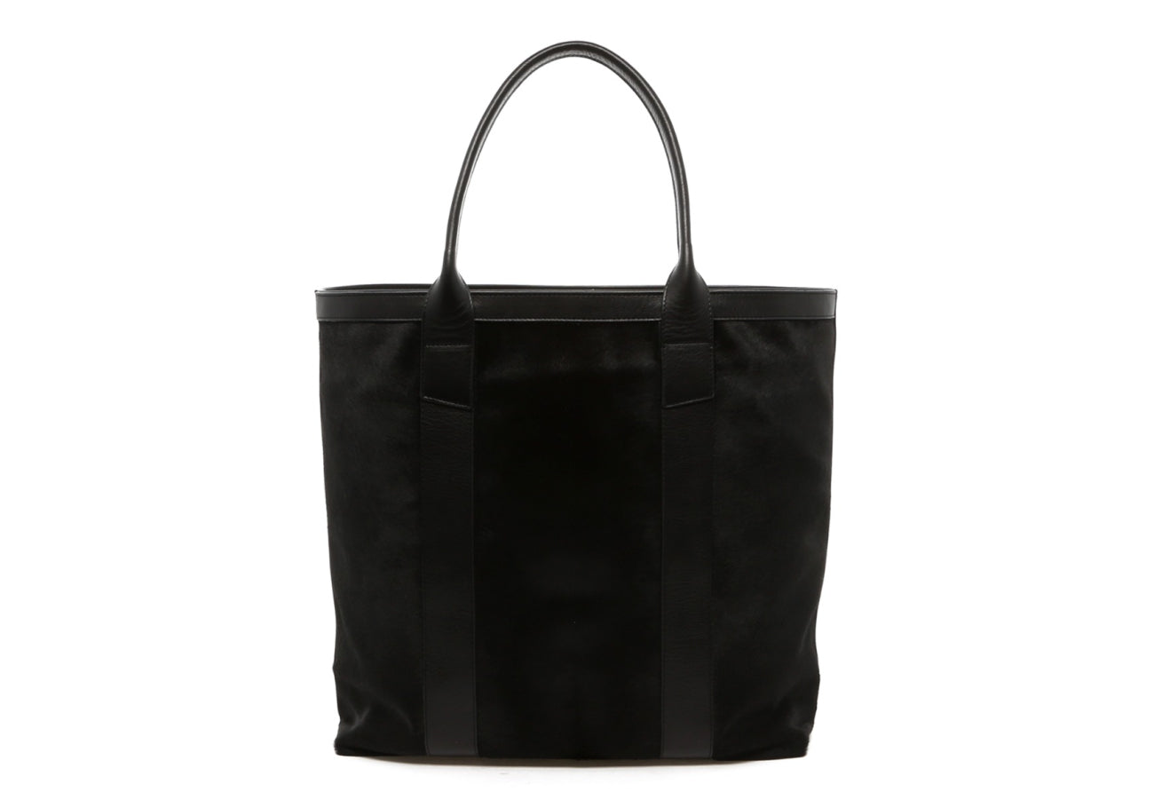 Tall Tote - Black Hair-on Cowhide - Lined