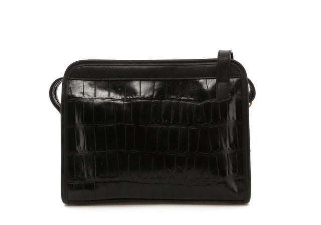 Blazer Bag - Black Croc Printed Leather