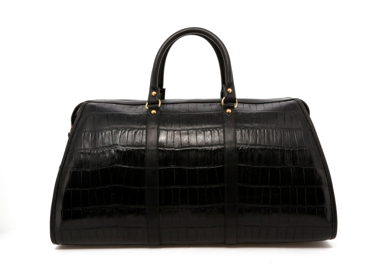 Hampton Duffle - Black/Black Trim - Croc