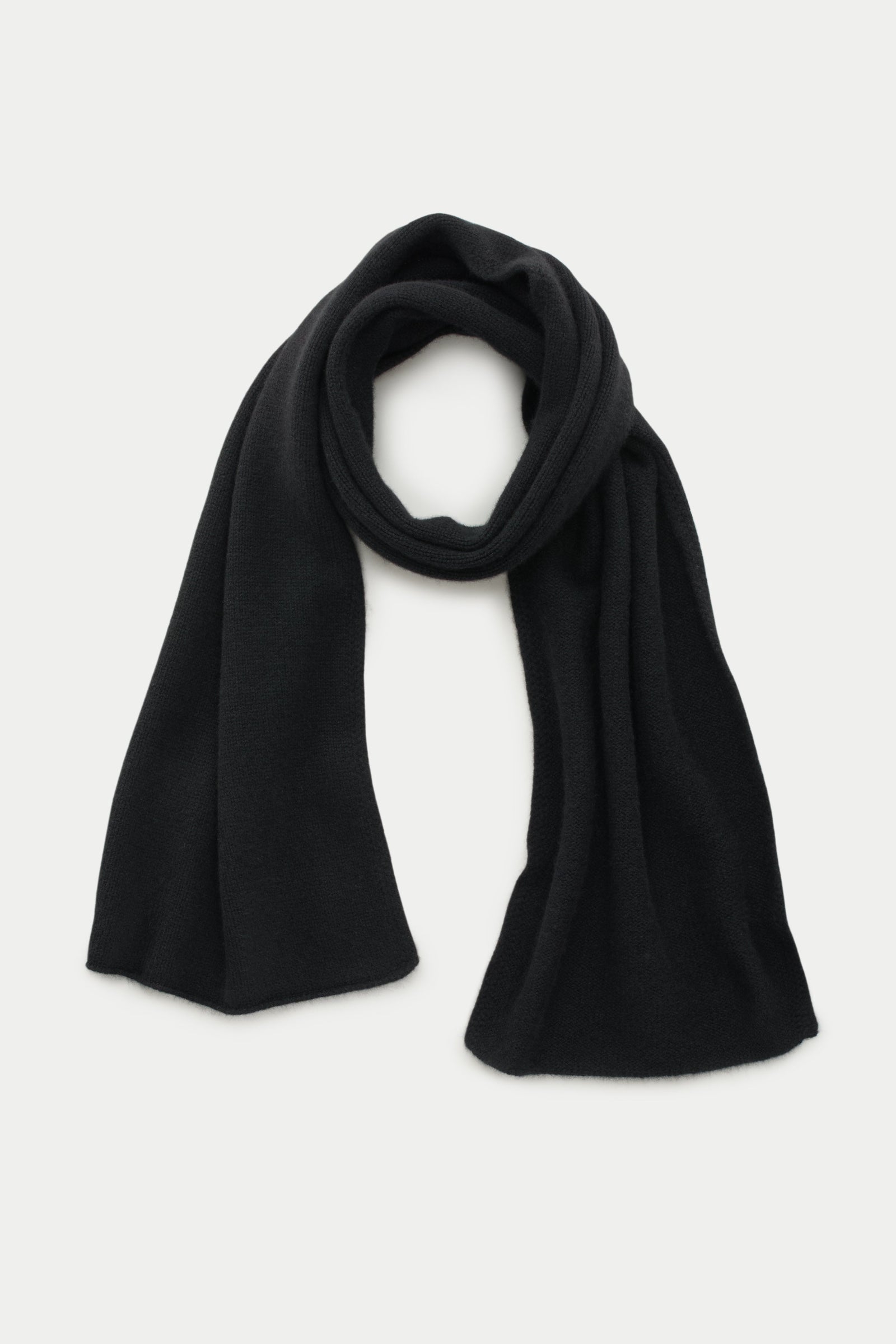 Knitted Maglia Inglese Cashmere Scarf Black
