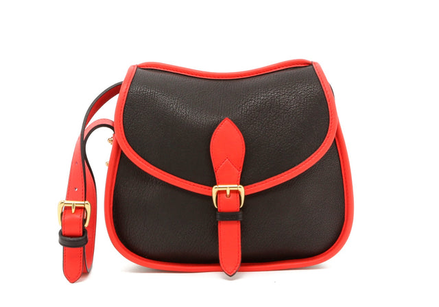 Rider Bag - Black/Hibiscus Trim - Goatskin