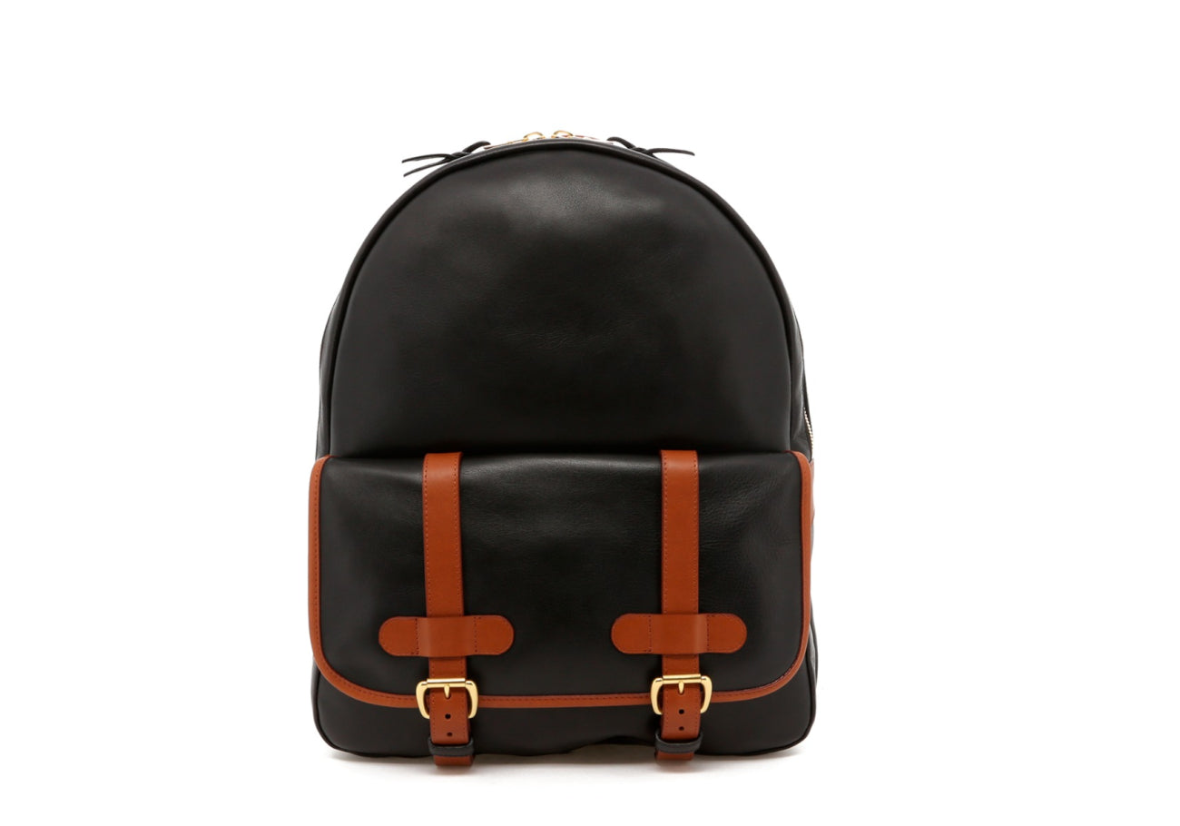 Hampton Backpack - Black/Cognac Trim - Unlined