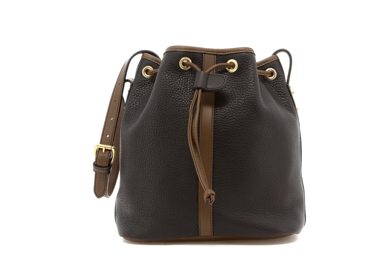 Bucket Bag - Black/Olive - Olive Interior - Pebbled Grain Leather