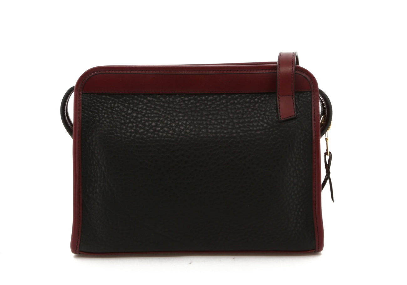 Blazer Bag Pebble Leather Maroon Belting Trim Grey Cordura Lining