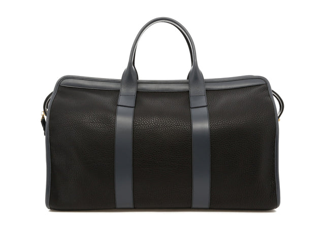 Signature Travel Duffle - Black/Battleship Grey - Pebbled Leather
