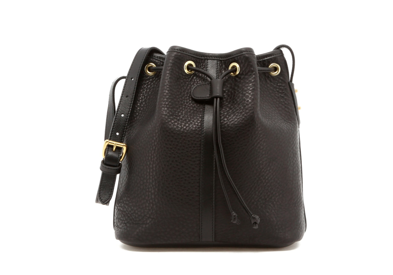 Bucket Bag - Black - Black Interior - Pebbled Leather