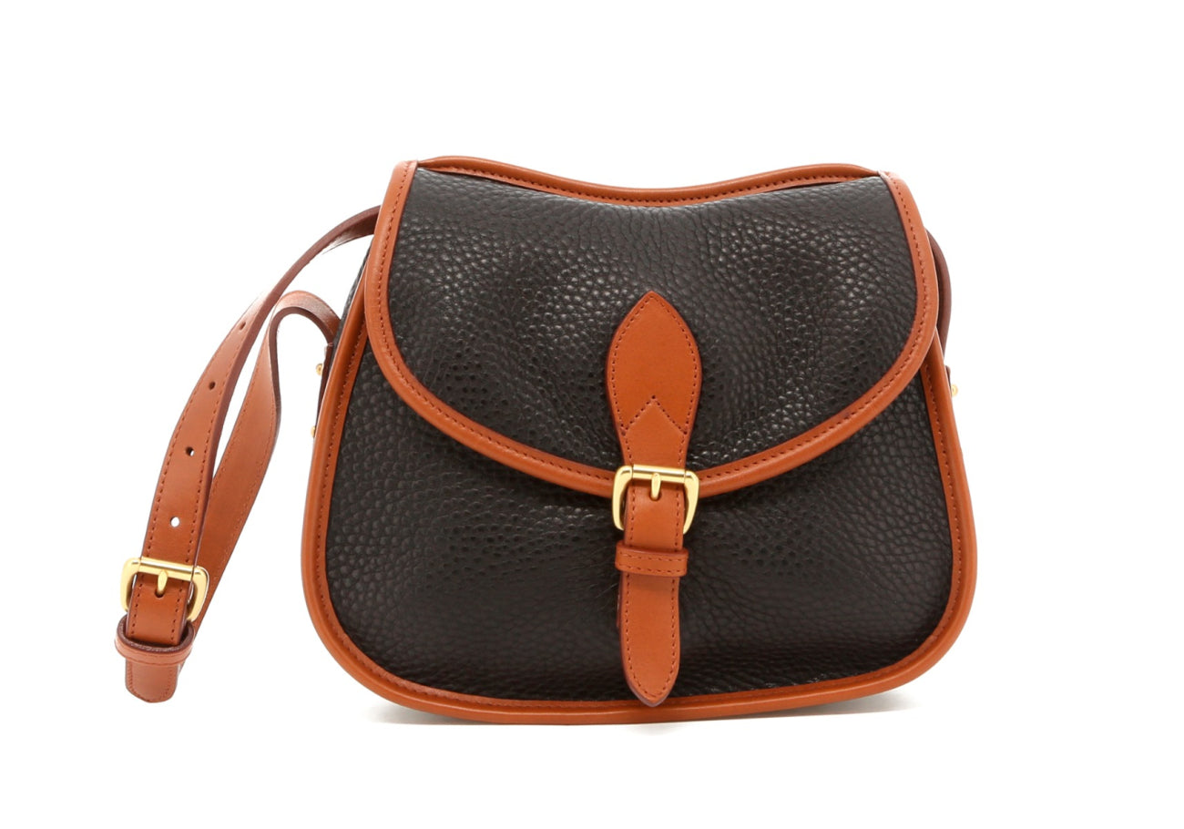 Rider Bag - Black/Cognac Trim - Pebbled Leather