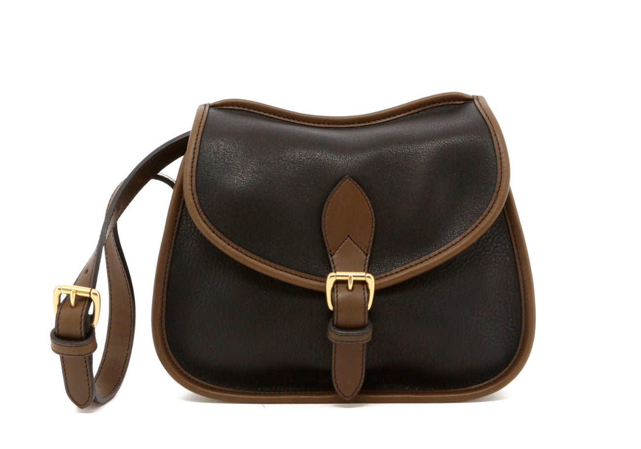 Rider Bag - Black/Olive Trim - Smooth Tumbled