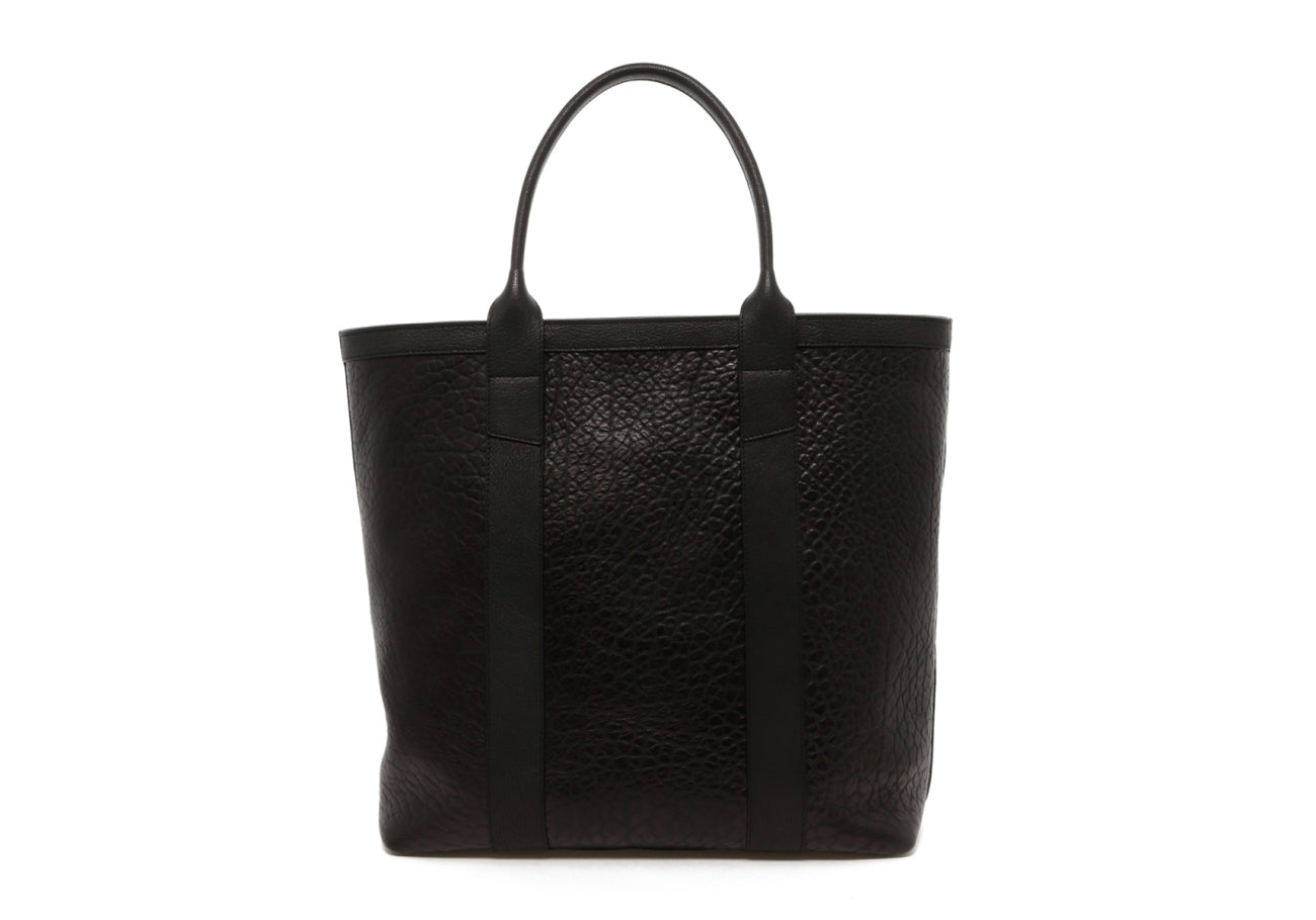 Tall Tote - Black Shrunken / Black Goat Trim