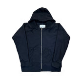 16 oz Black Loopwheel fleece zip 1930's style After Hood Sweatshirt