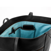 Trapecio Tote Bag Black Leather