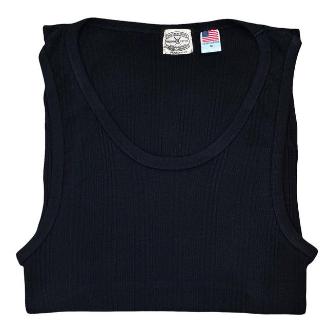 Black Wakayama Japanese Drop Needle Tank Top