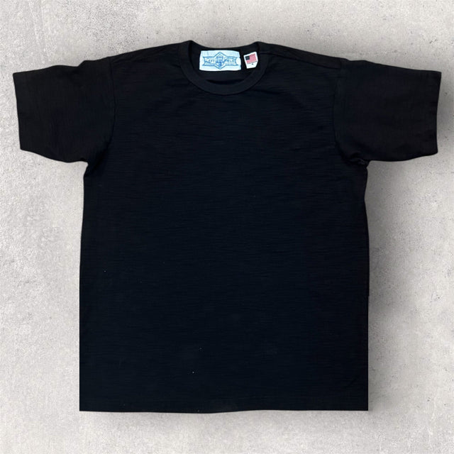 Black super slub heavyweight loop wheel (Tsuri Knit) tee