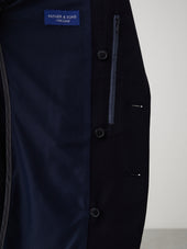 Blazer Voyage Regular En Laine M Lang E Unie Bleu Marine Parementure Amovible