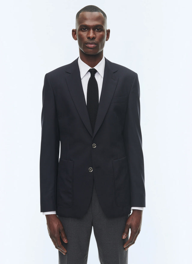 Organic wool canvas blazer jacket