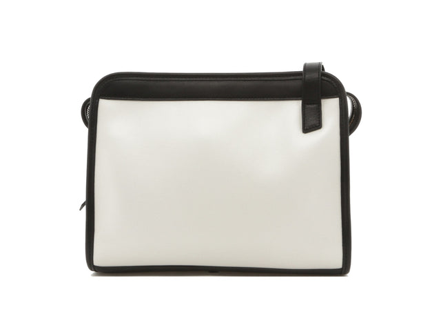 Blazer Bag - White/Black - Blue Interior - Calf