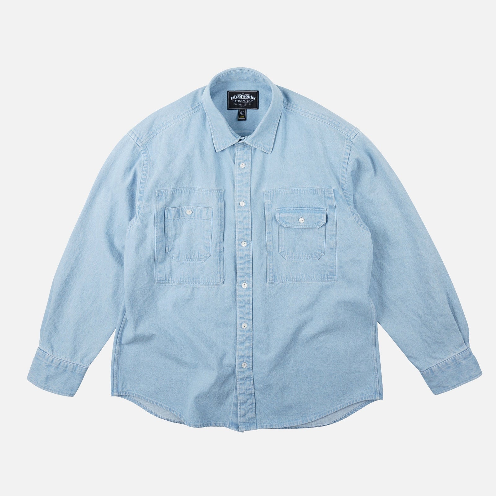 Bleached Denim Utility Shirt Light