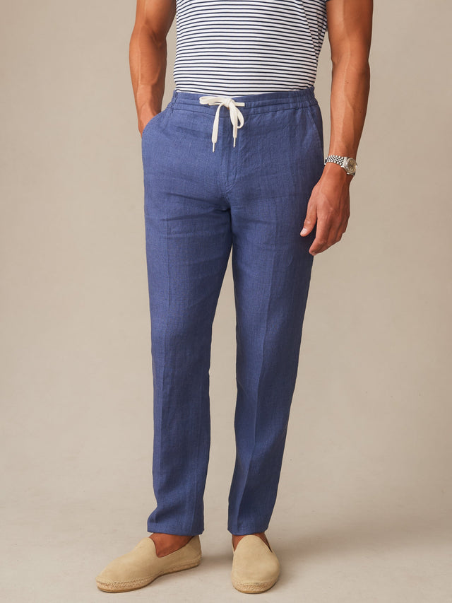 Dk_Denim Solid Bleeker Linen Fancy Pants | Men's Pants | J.McLaughlin