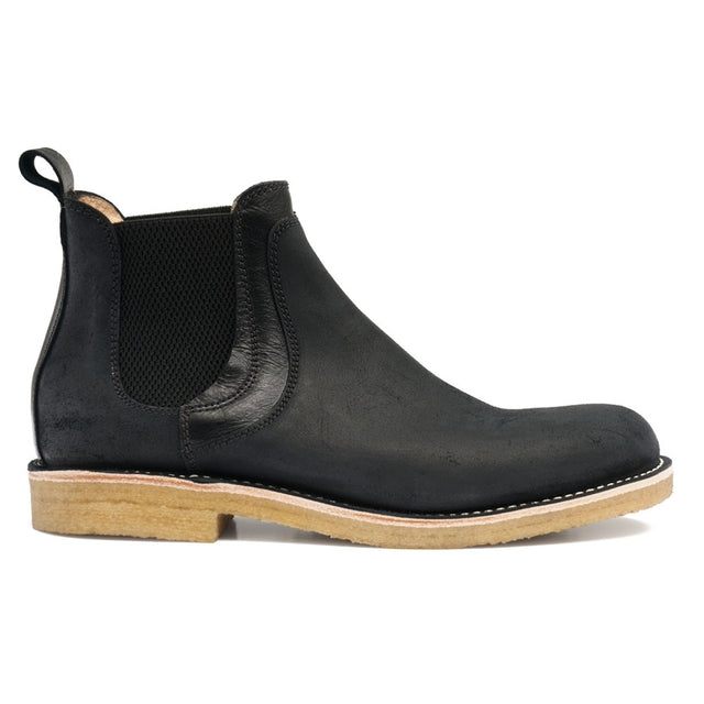 Bletchley Chelsea Boot in Black Waxy/Black Kudu