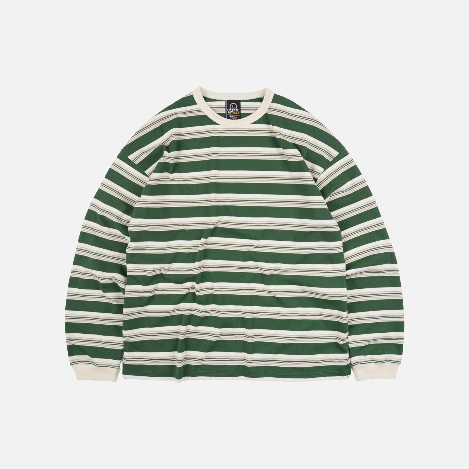 Block Stripe L S T Shirt Dark Green