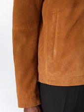Blouson En Cuir Nubuck Cognac