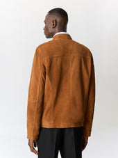 Blouson En Cuir Nubuck Cognac