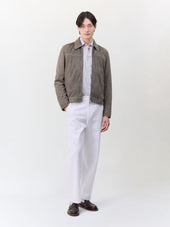 Blouson En Cuir Nubuck Kaki