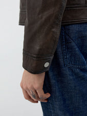 Blouson En Cuir Marron