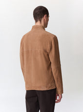 Blouson En Cuir Nubuck Marron
