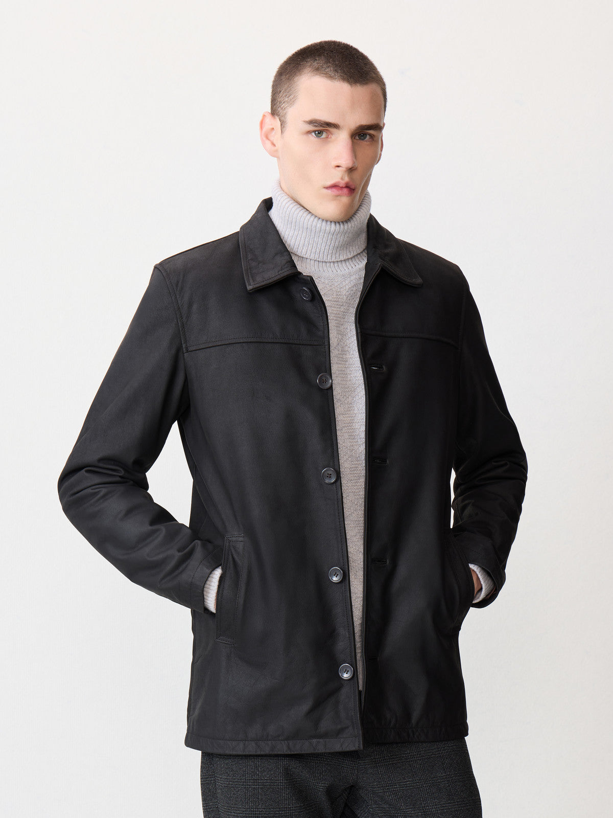 Veste En Cuir Marron