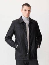 Veste en cuir marron