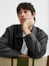 Blouson Aviateur En Cuir Marron