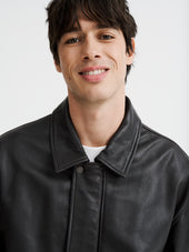 Blouson Aviateur En Cuir Marron