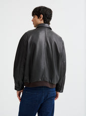 Blouson Aviateur En Cuir Marron