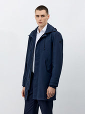 Parka légère bleu marine à capuche