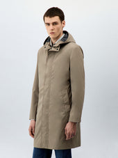 Parka légère taupe à capuche