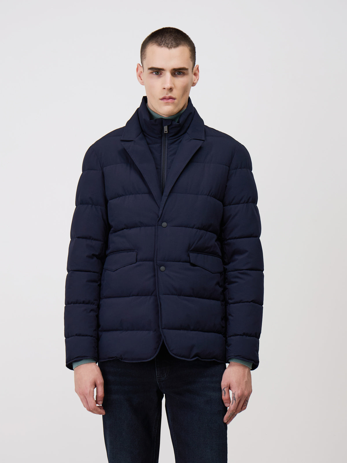 Veste Matelass E Bleu Marine Parementure Amovible