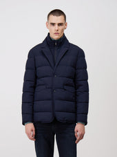 Veste matelassée bleu marine à parementure amovible
