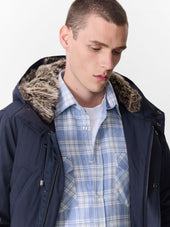 Parka En Coton M Lang Bleu Indigo Capuche