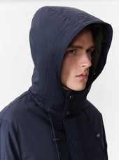 Parka En Coton M Lang Bleu Indigo Capuche