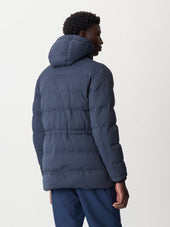 Parka Matelass E Bleu Indigo Capuche Amovible