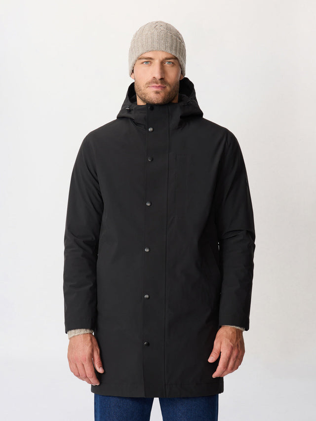 Parka noire à capuche