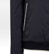 Blouson Bleu Marine Et Cr Me En Nylon Coton