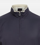 Blouson Bleu Marine Et Cr Me En Nylon Coton
