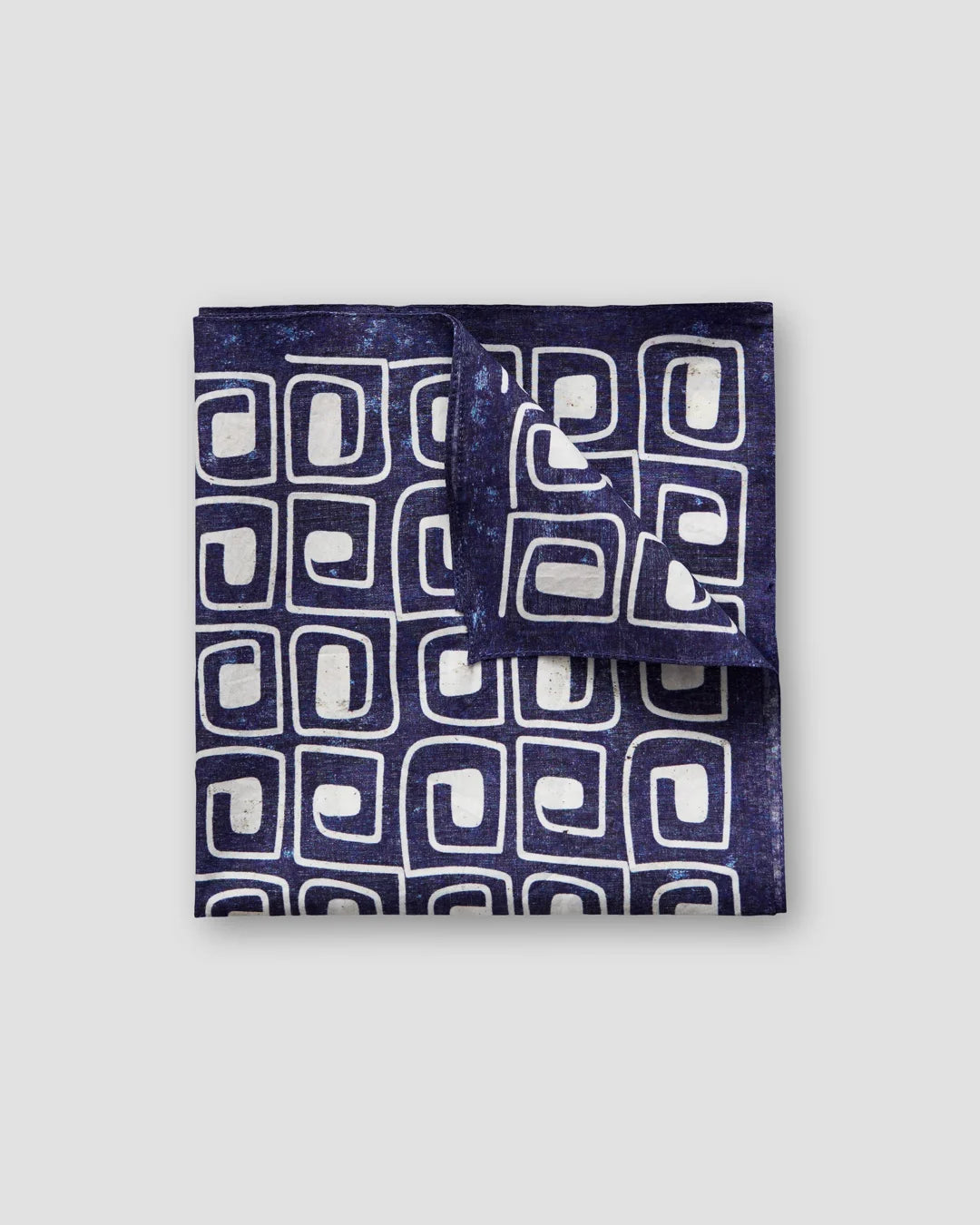 Blue Block Print Pocket Square