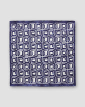 Blue Block Print Pocket Square